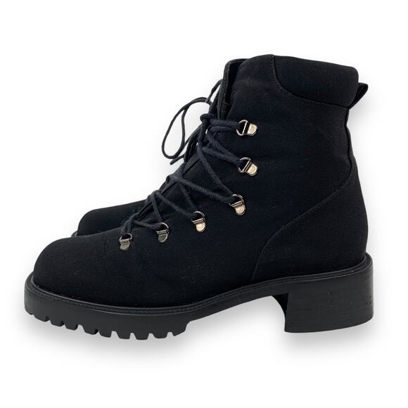 Vintage STUART WEITZMAN black lace up chunky block heel combat boots - Picture 3 of 16